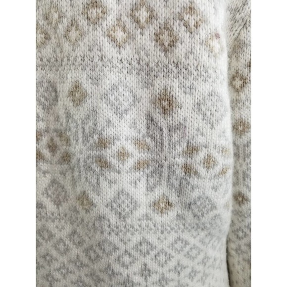 Vineyard Vines Sweater Turtleneck Pullover Wool Cashmere Fair Aisle Ivory Medium - Picture 4 of 7